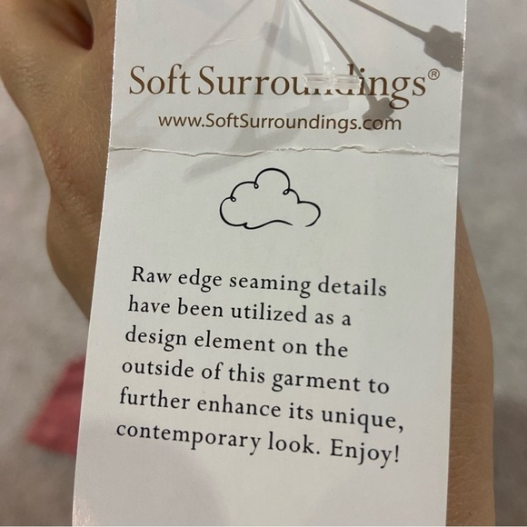 Soft Surroundings 100% Cotton Appliqué Cowl Neck Space Dye Sz M NEW - Picture 3 of 6